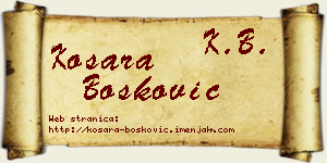 Kosara Bošković vizit kartica